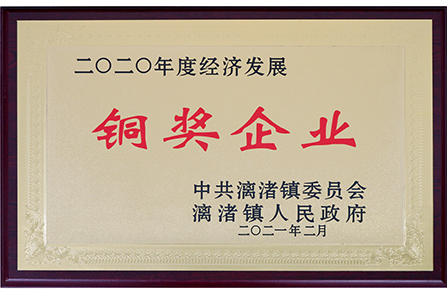 漓渚鎮(zhèn)2020年度經(jīng)濟(jì)發(fā)展銅獎
